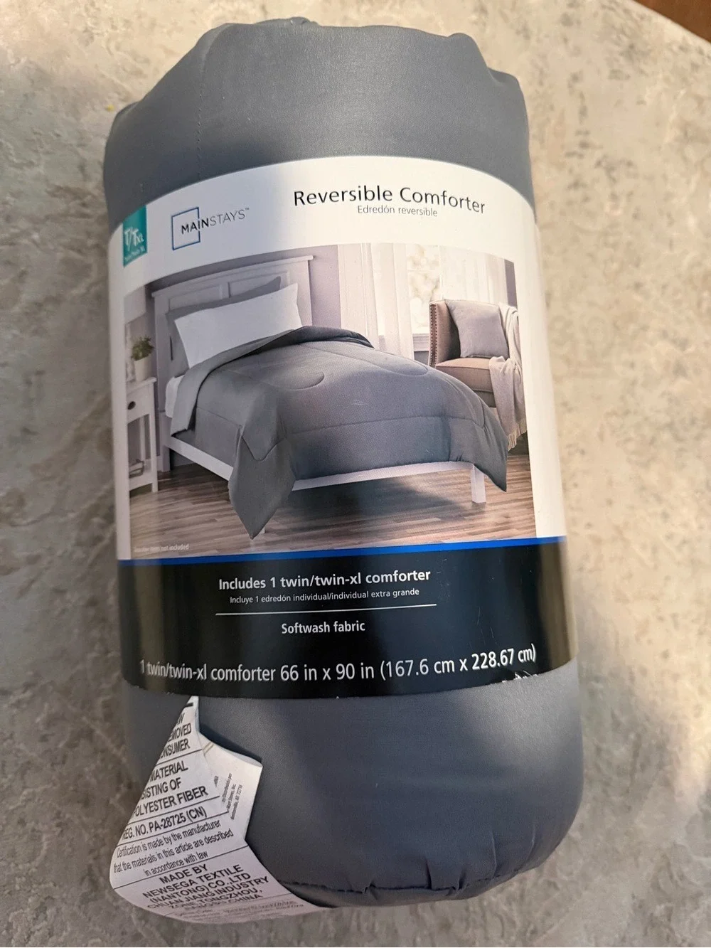 Mainstays Reversible Twin/Twin XL Comforter - Grey